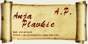 Anja Plavkić vizit kartica